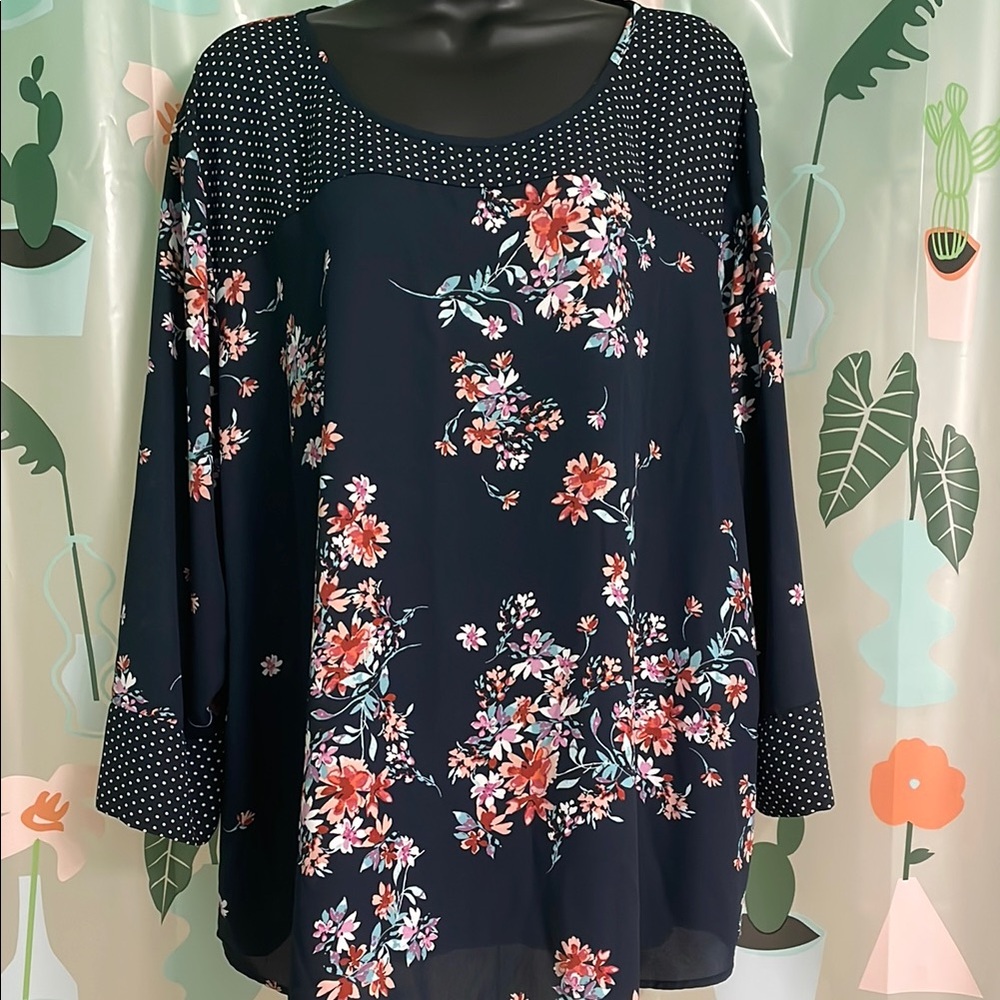 Van Heusen Blue Long Sleeve Blouse